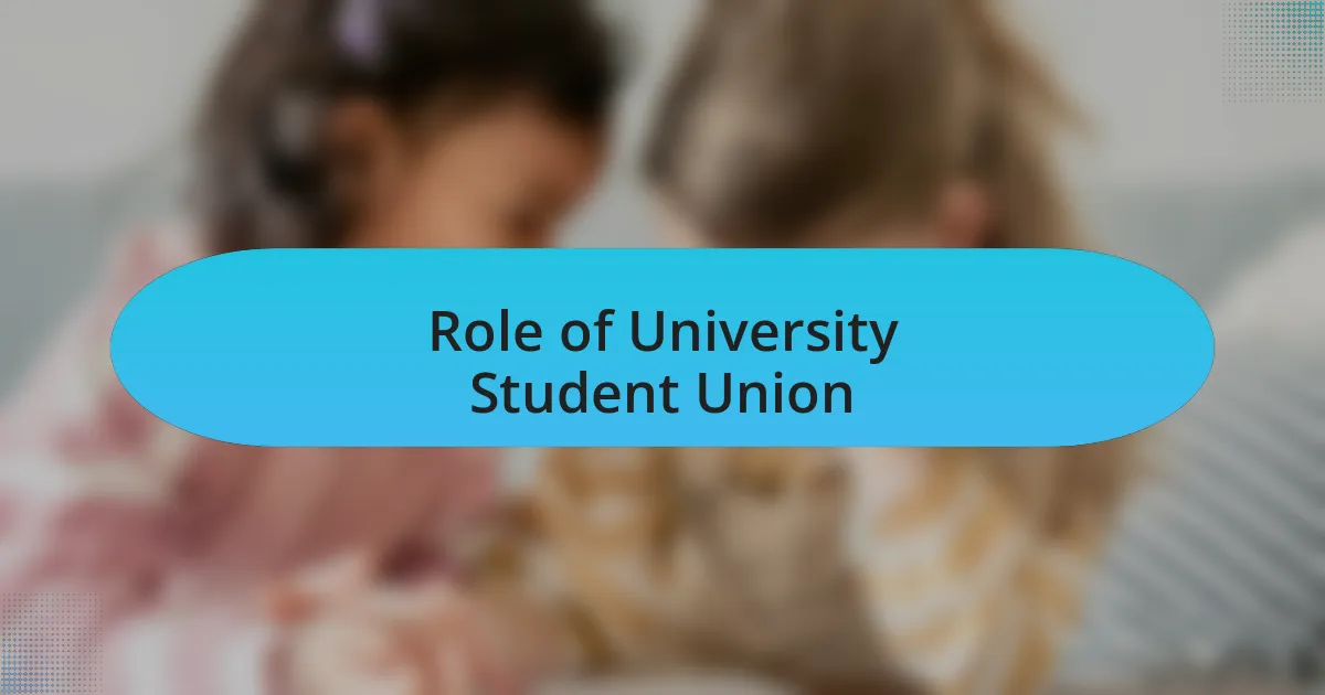 Role of University Student Union