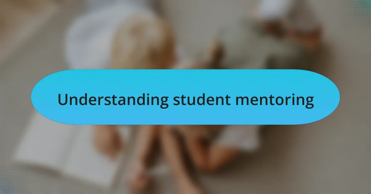 Understanding student mentoring